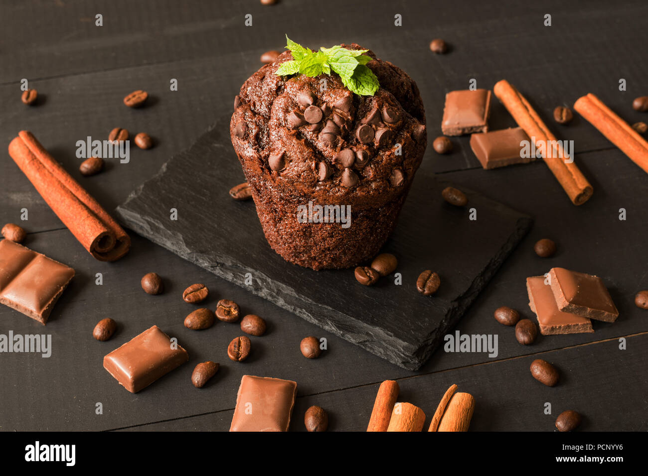 Hausgemachte Schokolade muffin Stockfoto