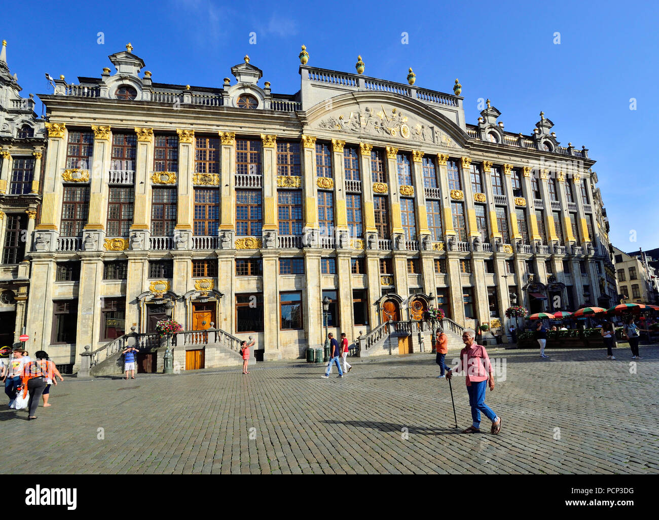 Brüssel, Belgien. Die Grand Place. La Maison des Ducs de Brabant (1696-98) Fassade Stockfoto