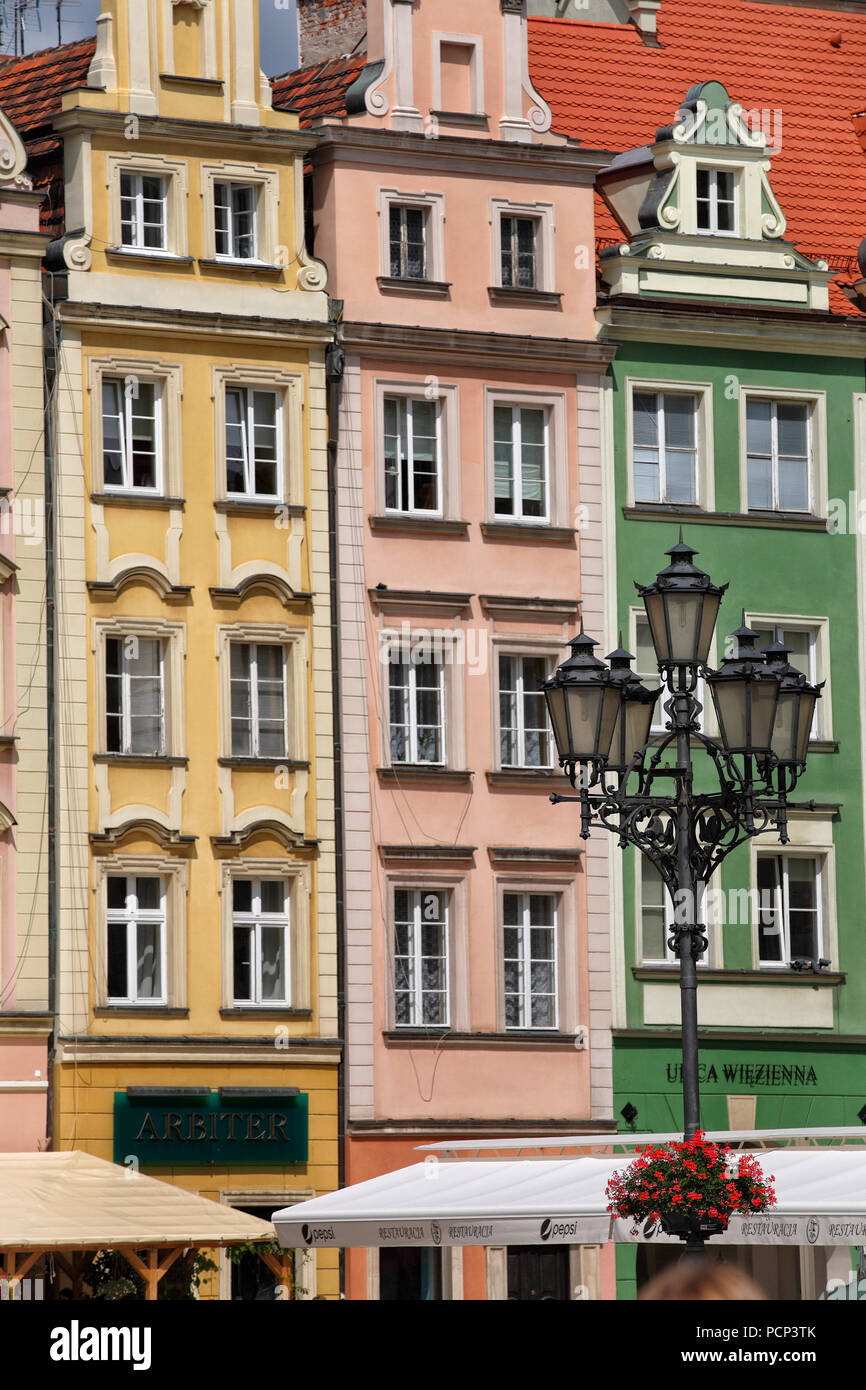 Altstadt mit rynek. Wroclaw, Breslau, Niederschlesien, Polen, Europa Stockfoto