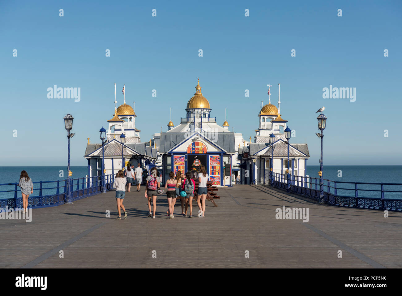 Eastbourne Pier, in der Grafschaft East Sussex, England, UK. Stockfoto