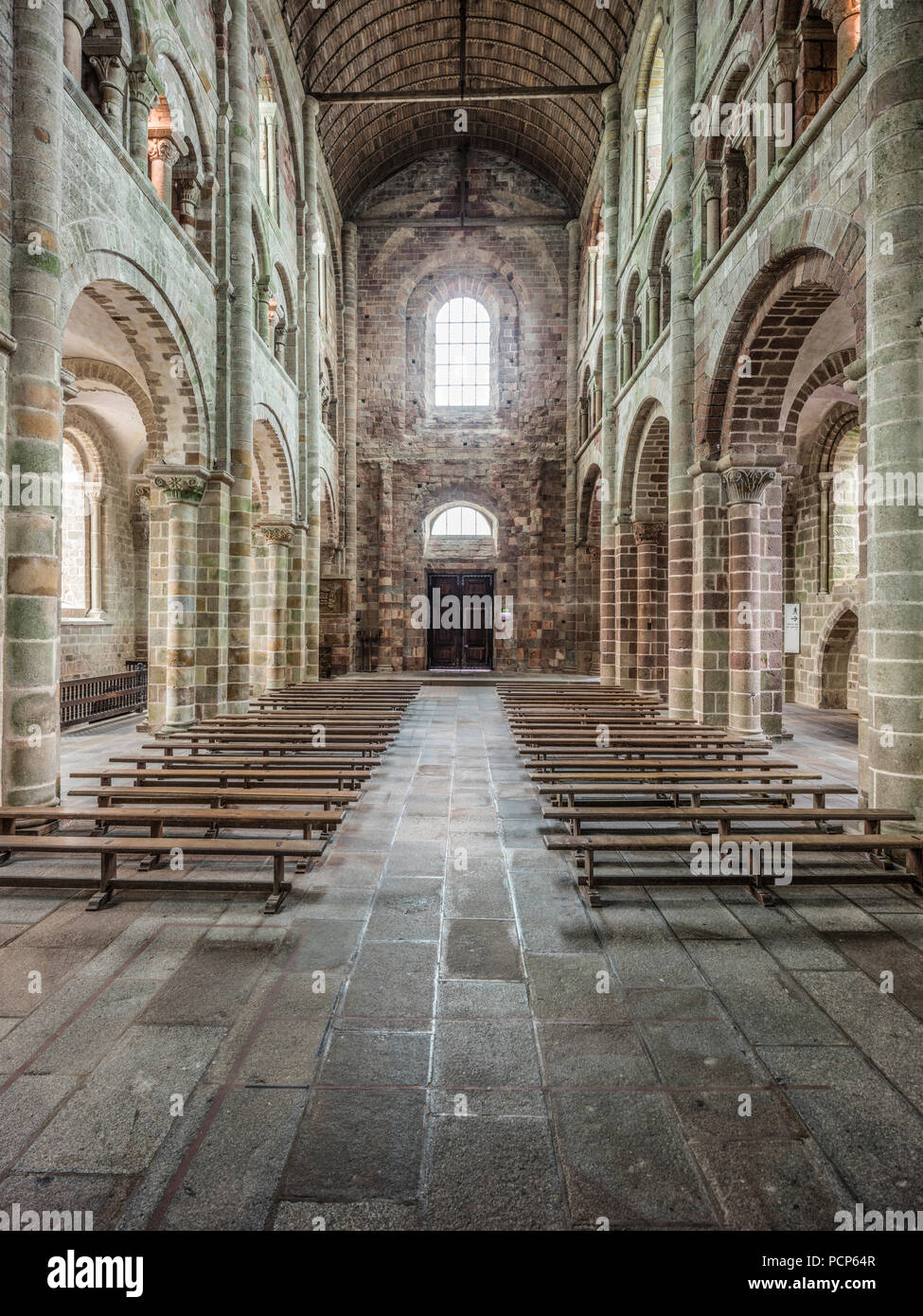 Le Mont-Saint-Michel (St Michael's Mount), in der Normandie, Frankreich: die Kirche der Abtei, religiöse Gebäude als französischen Nationalen Historischen Stockfoto