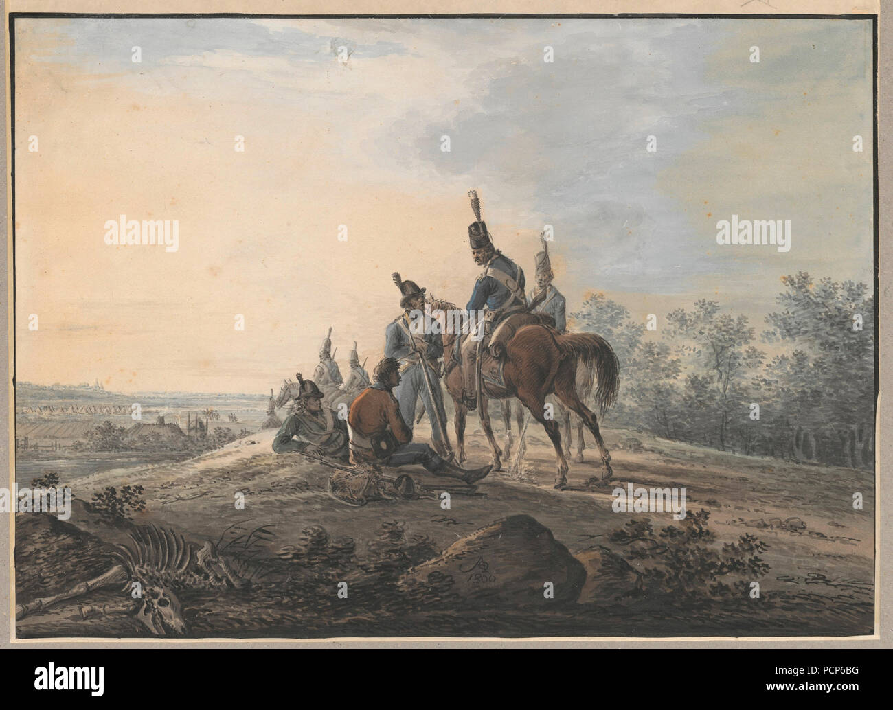 Biwak der polnischen Soldaten der Kosciuszko Aufstand, 1800. Stockfoto