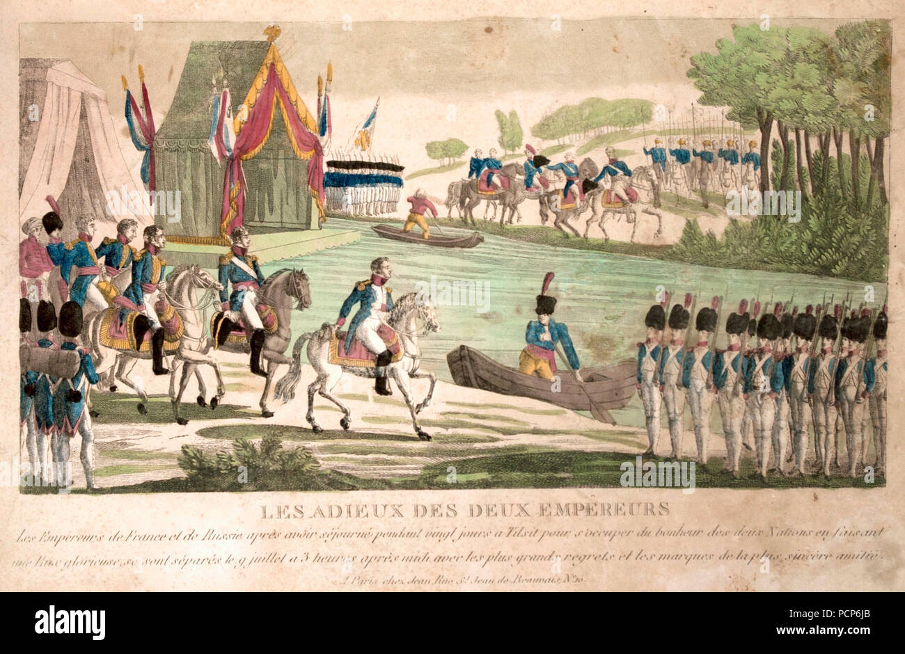 Abschied von Napoleon und Alexander I. in Tilsit im Juli 1807, ca 1808. Stockfoto