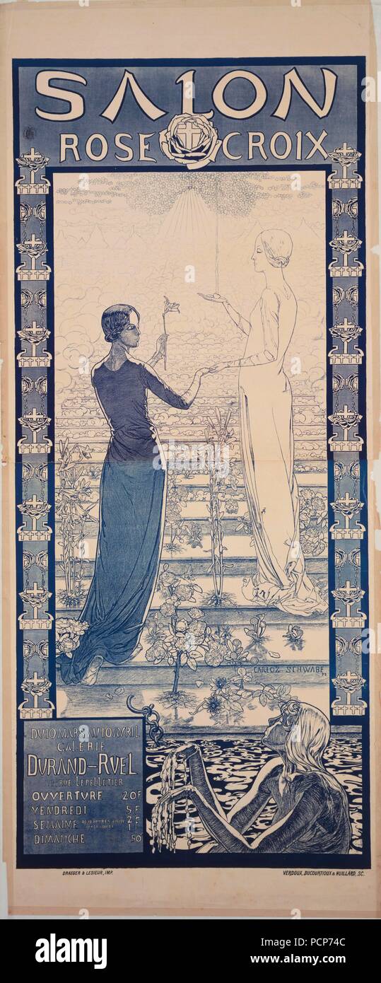 Poster für den ersten Salon de la Rose+Croix, 1892. Stockfoto
