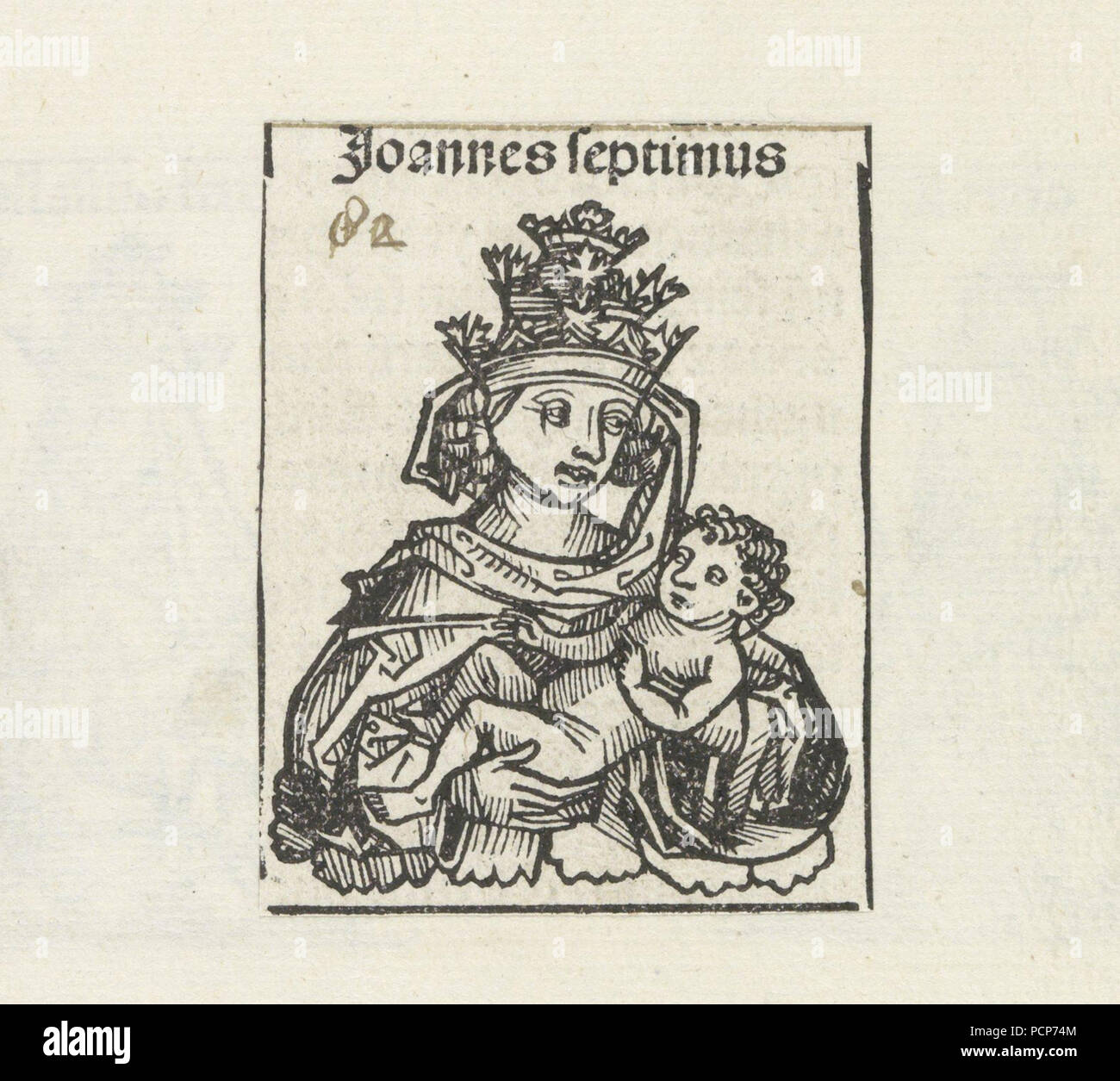 Die Päpstin (aus der Schedel Chronik der Welt), 1493. Stockfoto