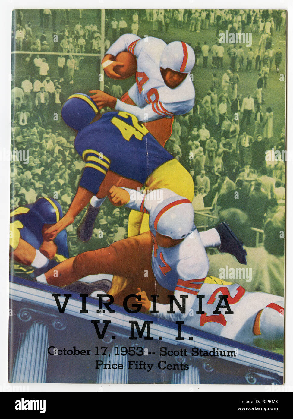 Universität von Virginia vs. VMI-Fußball-Programm, 17. Oktober 1953 Stockfoto