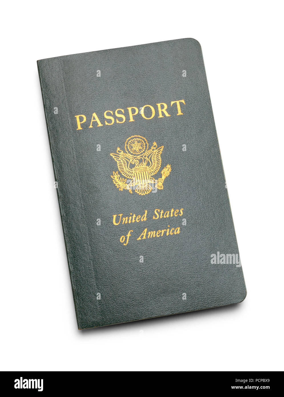 Vintage amerikanischen Pass isoliert auf einem weißen Hintergrund. Stockfoto