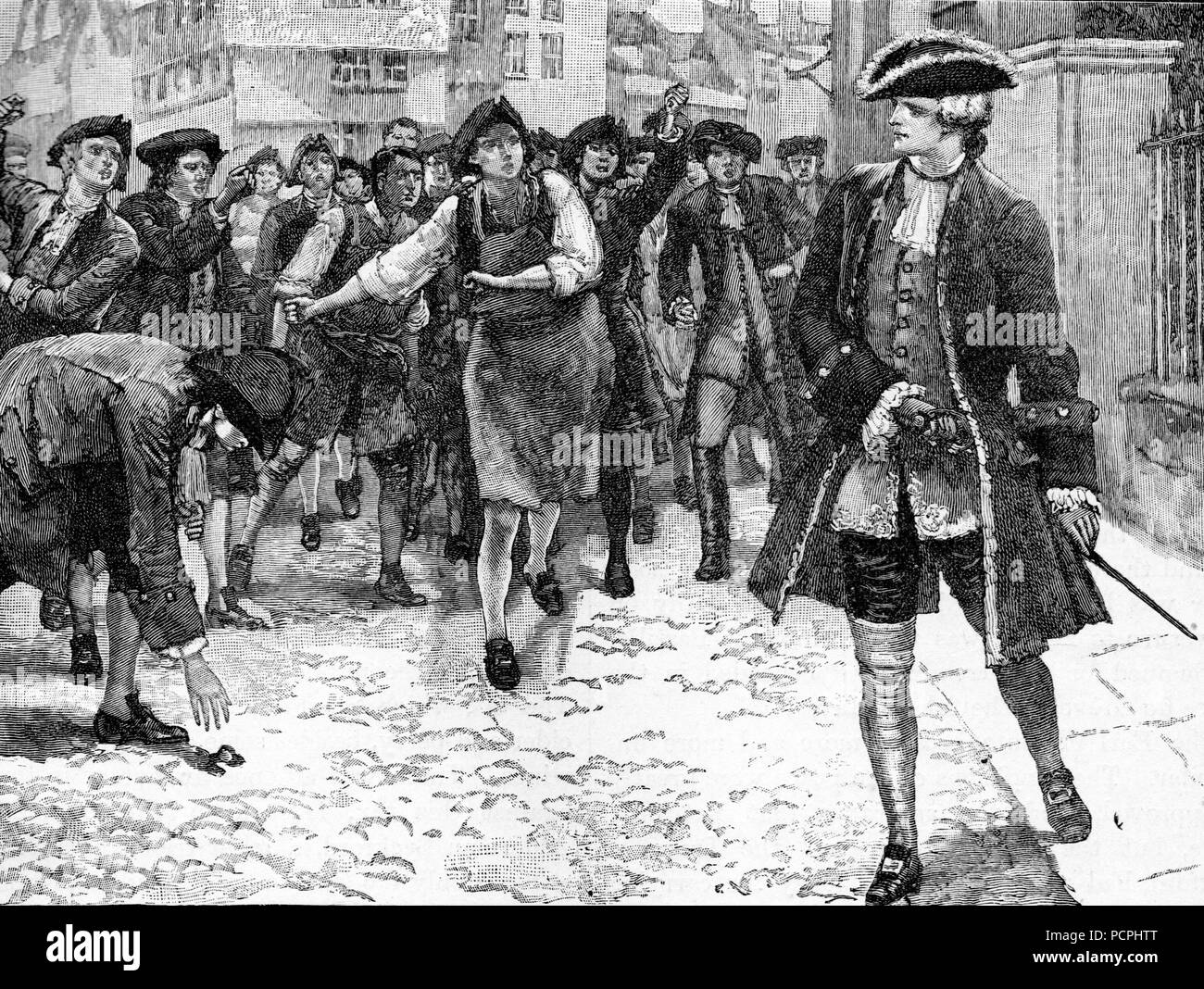 Lord Bute und den Londonern protestieren gegen die Apfelwein Steuer von 1763; Abbildung von cassell Geschichte Englands, King's Edition Teil 33 Stockfoto