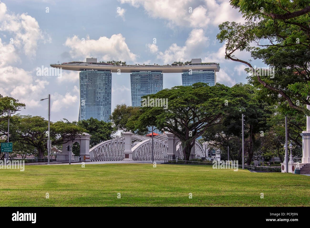 Marina Buchten Sands in Singapur Stockfoto