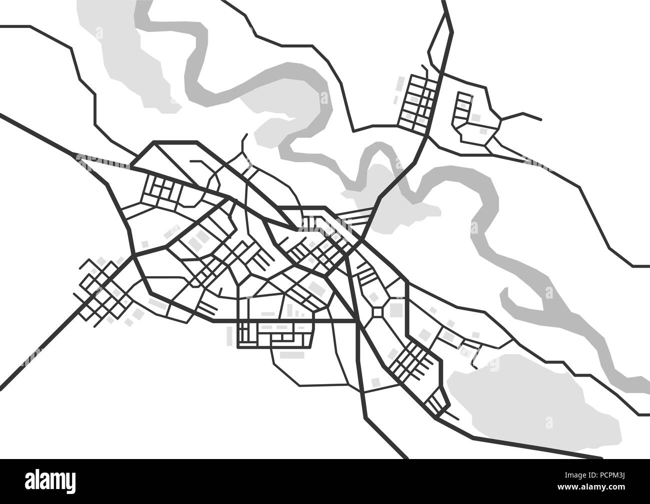 Vektor-Stadtplan Stock Vektor