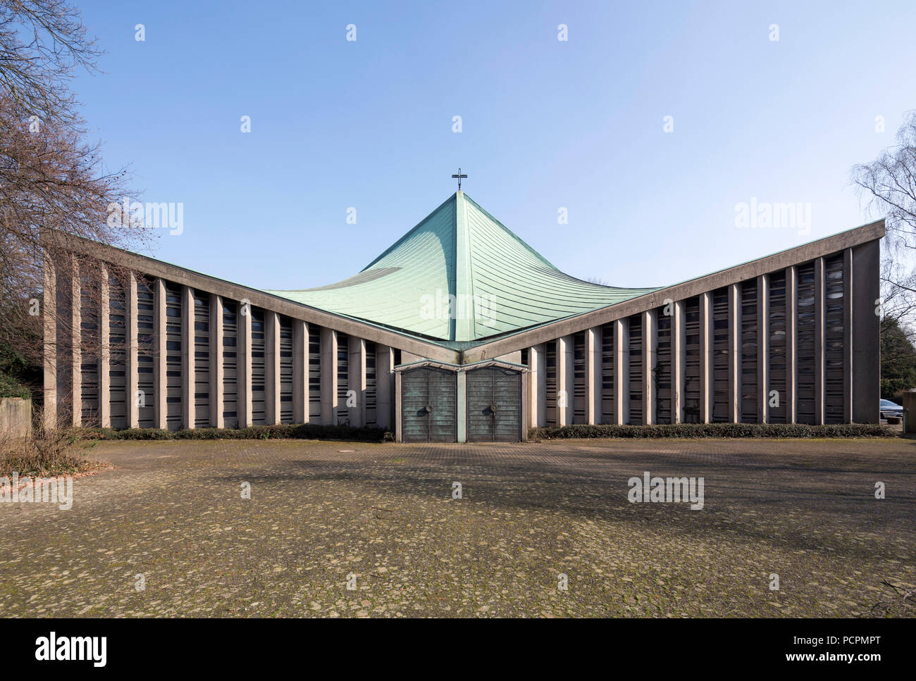 Kirche 1968 erbaut von Josef Lehmbrock, Westseite Stockfoto