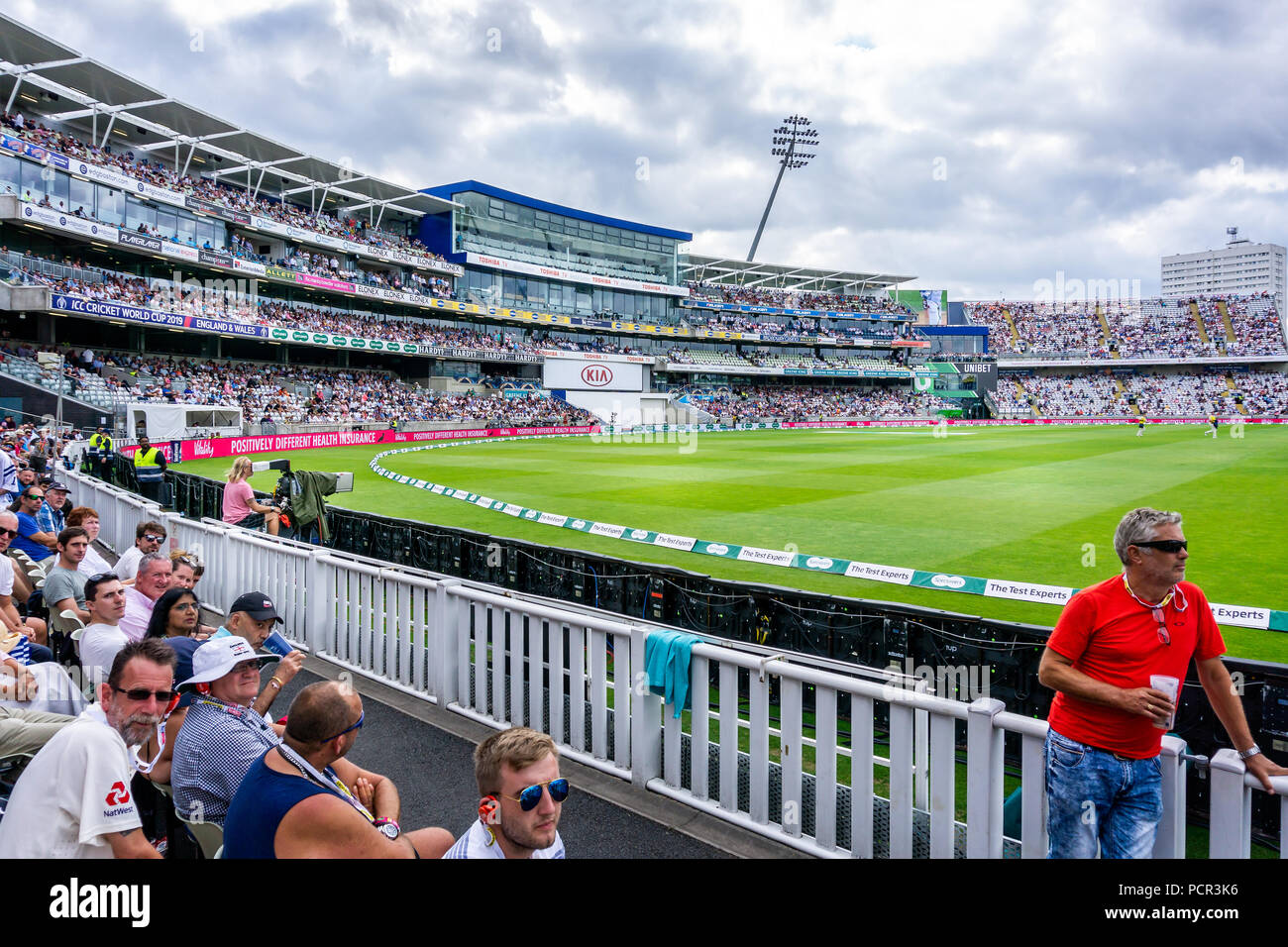 Edgbaston Cricket Ground am 2. Tag der England vs Indien Test Match in Birmingham, Großbritannien am 2. August 2018 entnommen Stockfoto