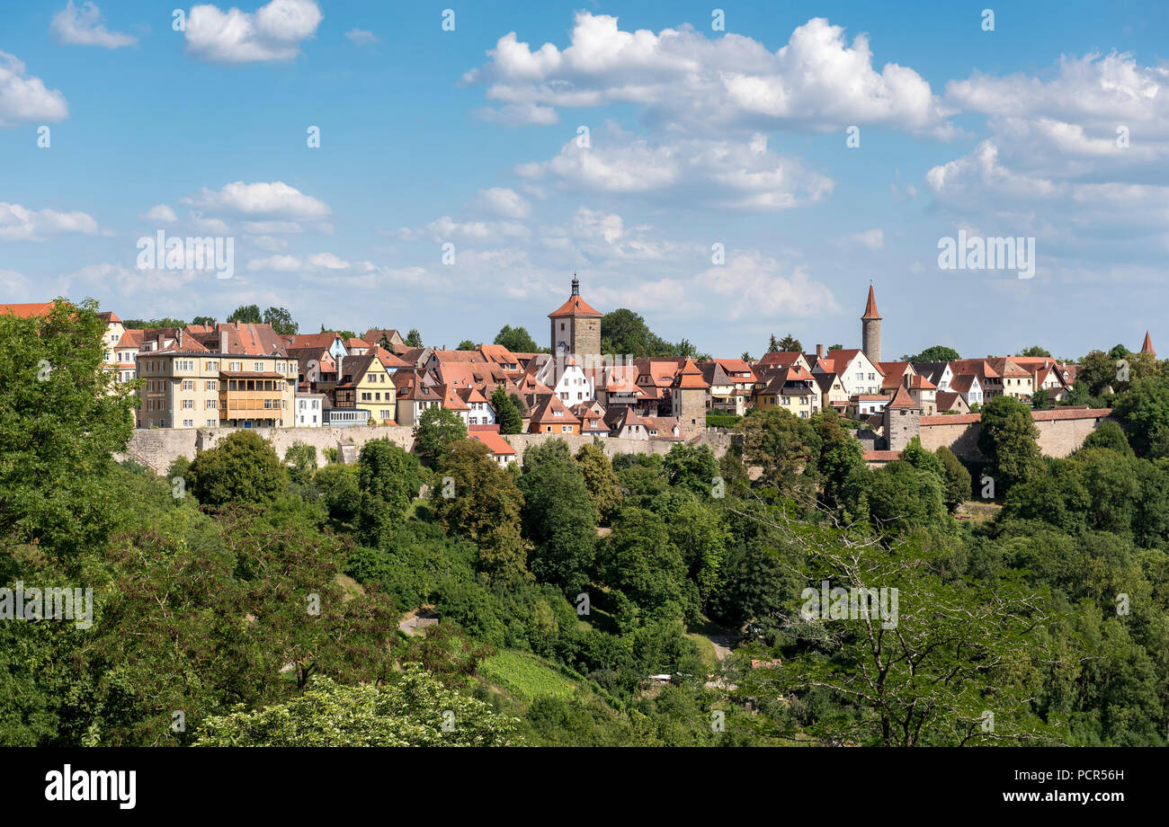 Blick auf die Altstadt, Rothenburg o.d. Tauber, Deutschland Stockfoto