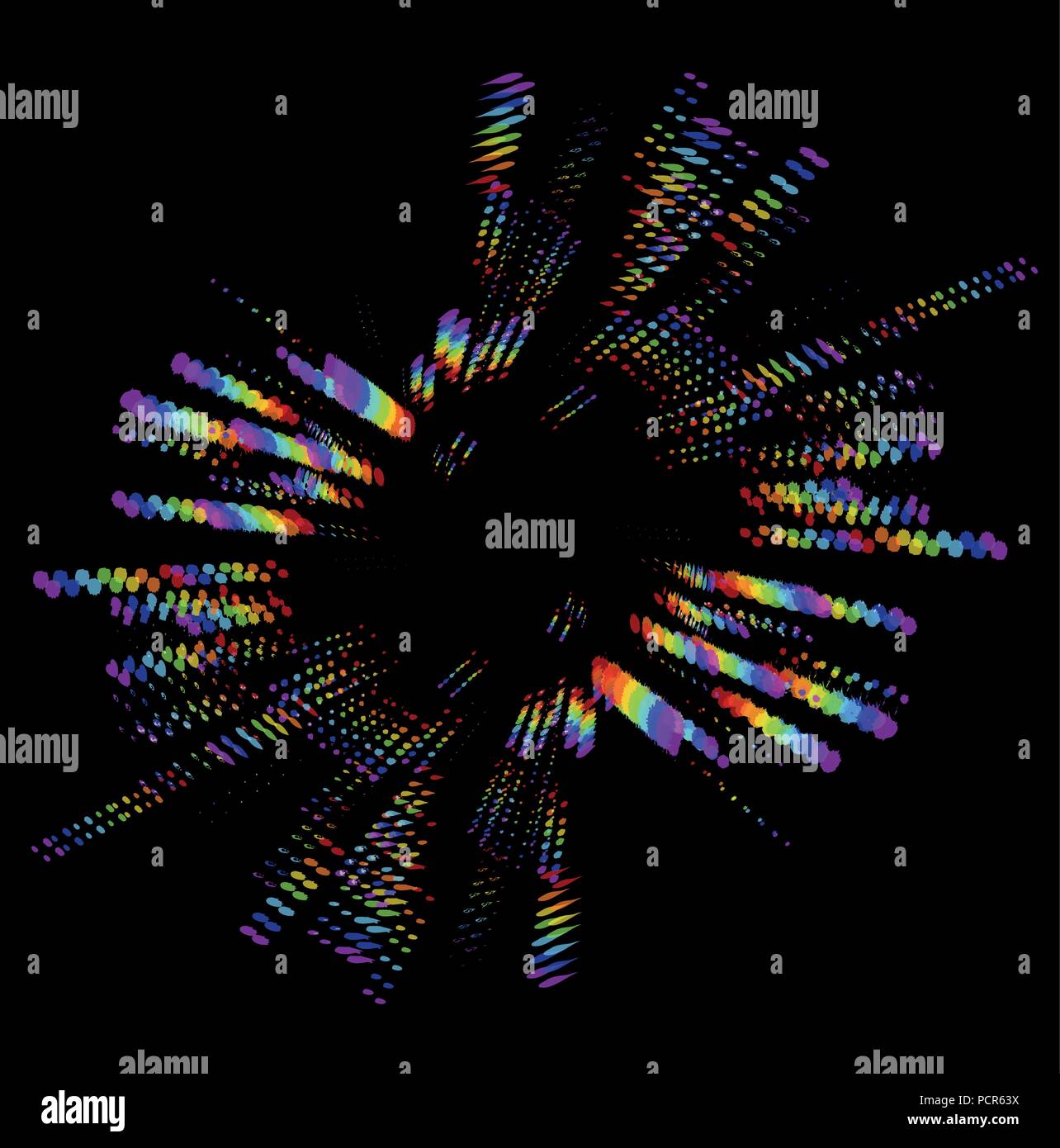 Colorfull Rainbow Lichteffekt schwarzen Hintergrund Vector Illustration Stock Vektor