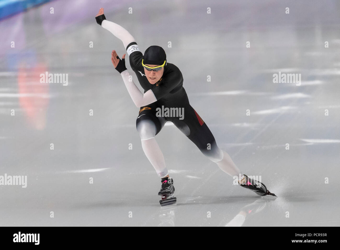 Gabriele Hirschbichler (GER) competiting im Eisschnelllauf: Frauen 1000 m bei den Olympischen Winterspielen PyeongChang 2018 Stockfoto