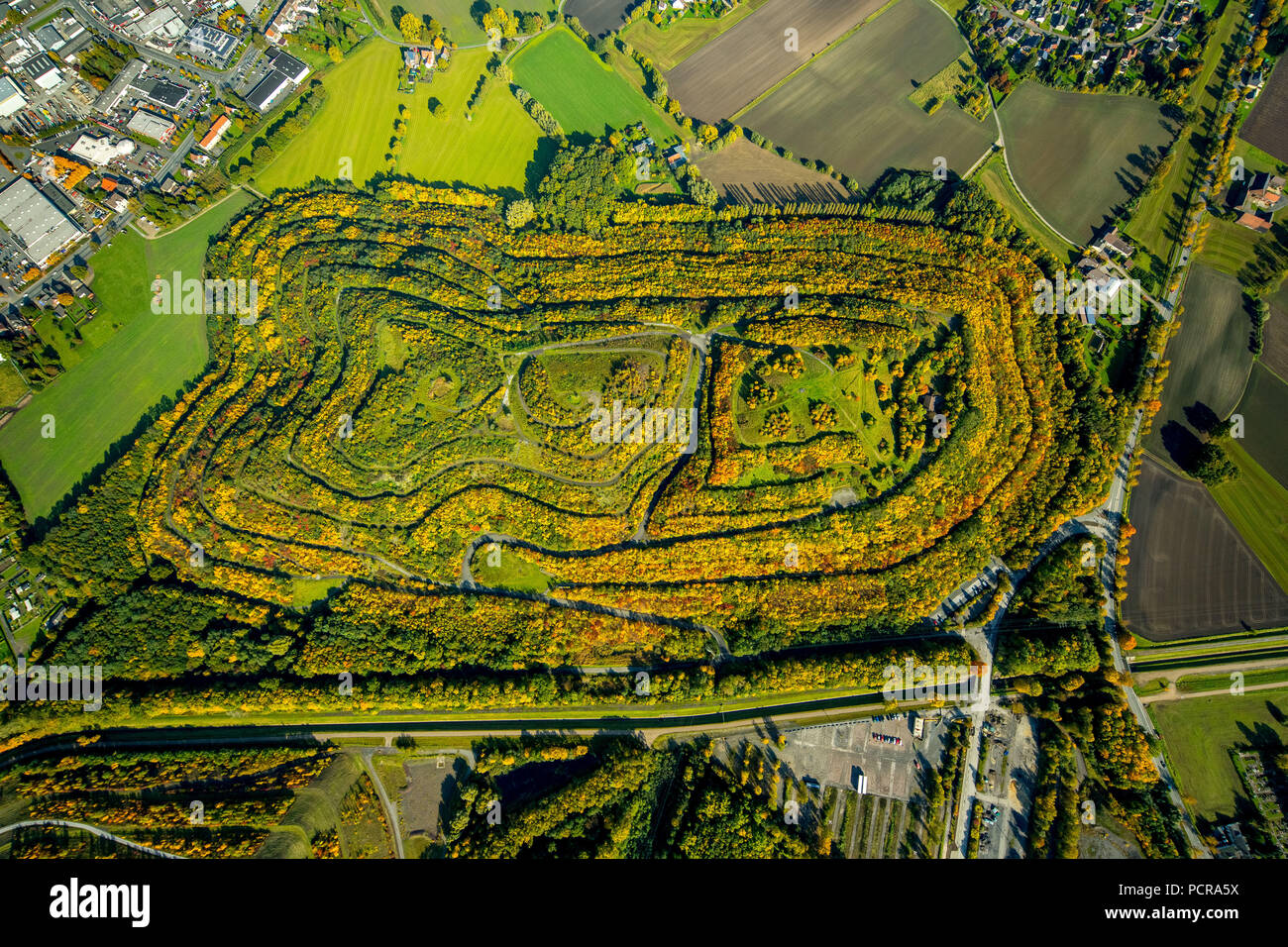 Dump, Mülldeponie Kissinger Höhe und Humberthalde, Herringen, Hamm, Ruhrgebiet, Nordrhein-Westfalen, Deutschland Stockfoto