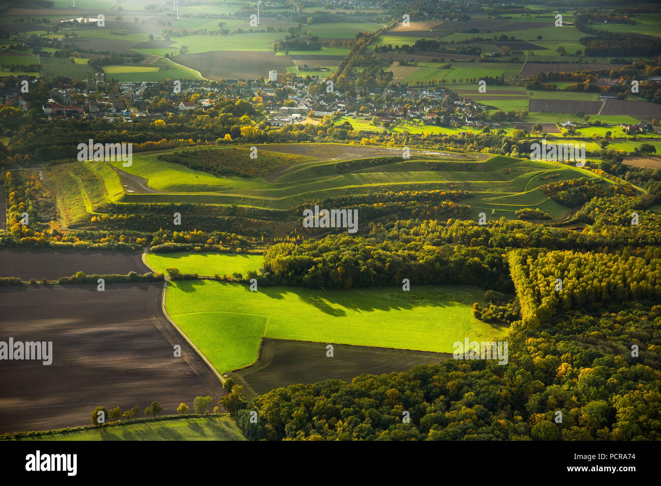 Dump Sundern Pelkum, Bergehalde, Grube Dump, Herringen, Hamm, Ruhrgebiet, Nordrhein-Westfalen, Deutschland Stockfoto