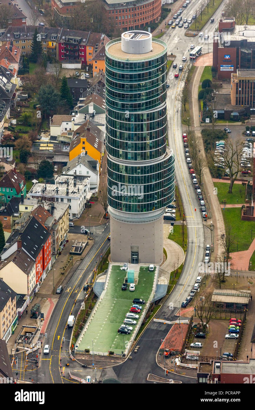 Bürogebäude Exzenterhaus mit Arbeitsamt an der Universitätsstraße, Bochum, Ruhrgebiet, Nordrhein-Westfalen, Deutschland Stockfoto