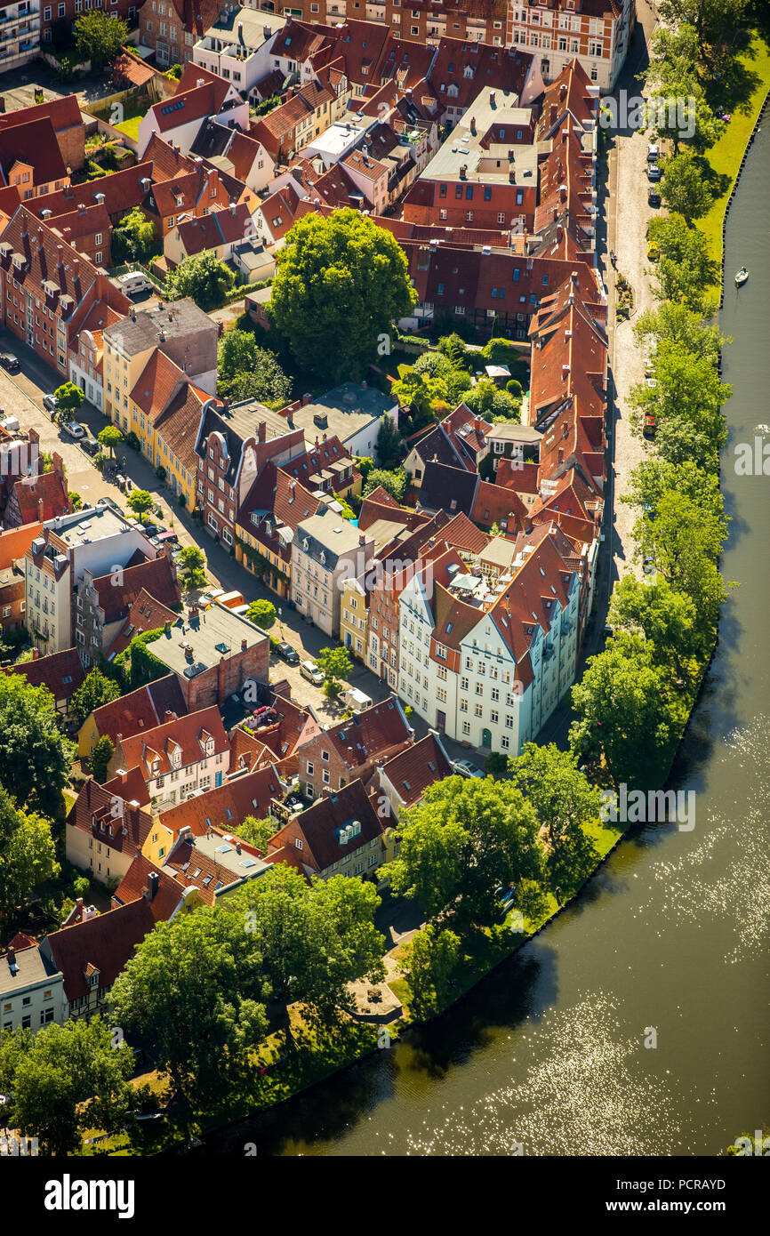 Altstadt von Lübeck auf der Trave, Lübecker, Bucht von Lübeck, Hansestadt, Schleswig-Holstein, Deutschland Stockfoto