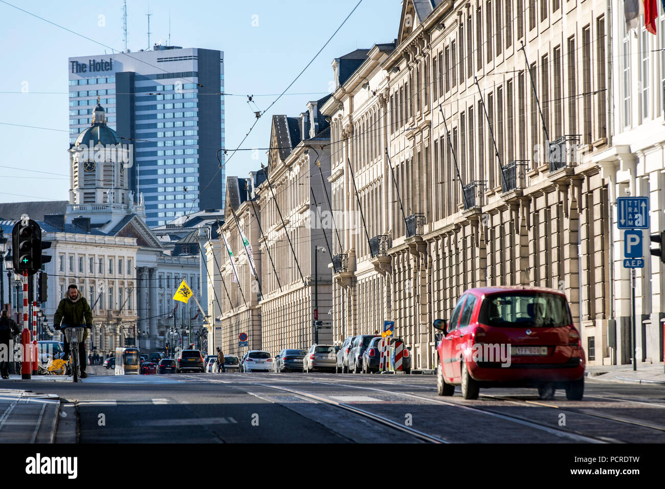 Rue Royale, Brüssel, Belgien, Regierungsviertel, Geschäftsviertel, Stadtzentrum, Stockfoto