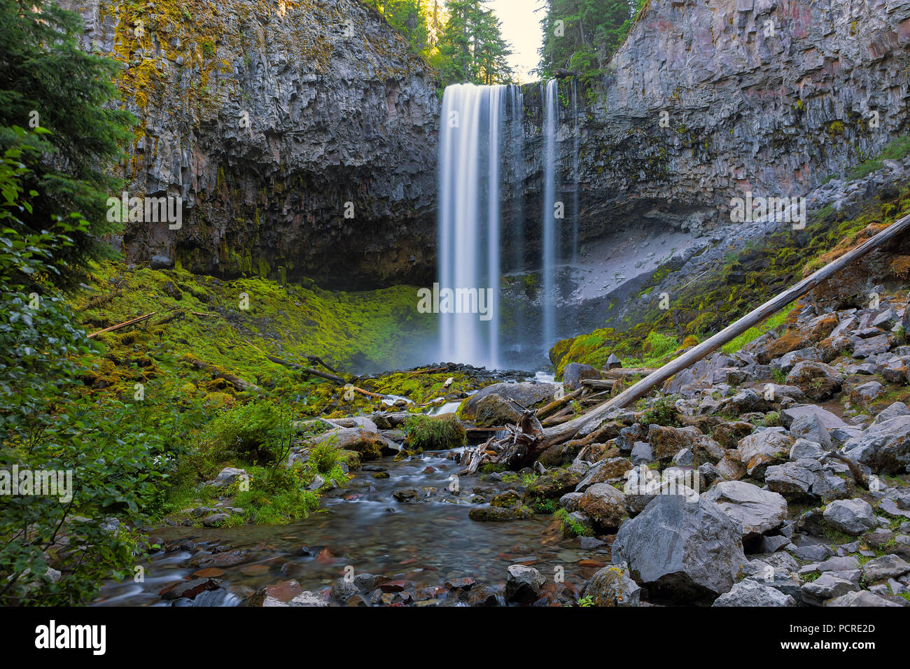 Tamanawas fällt zusammen Cold Spring Creek in der Nähe von Mount Hood Oregon Closeup Stockfoto