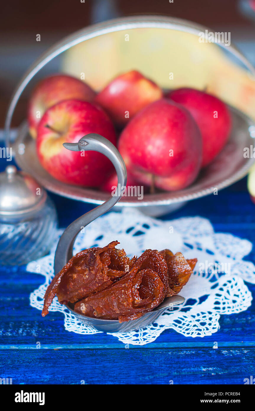 Apple pastille und Herbst Obst, köstliche Dessert Stockfoto