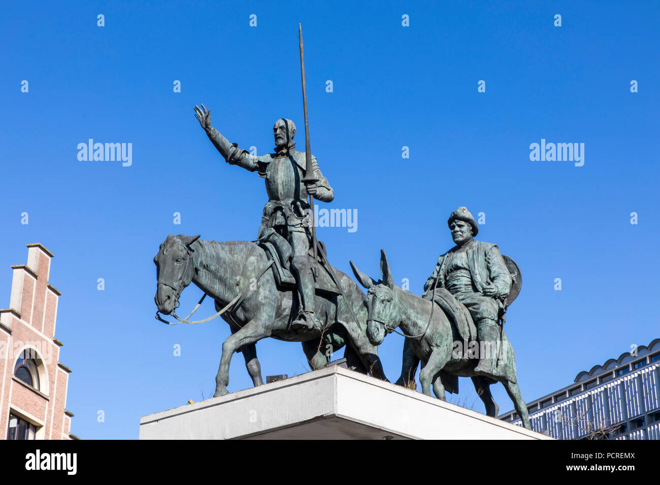 Don Quixote Monument in der Innenstadt von Brüssel, auf dem Place d'Espagne, Stockfoto