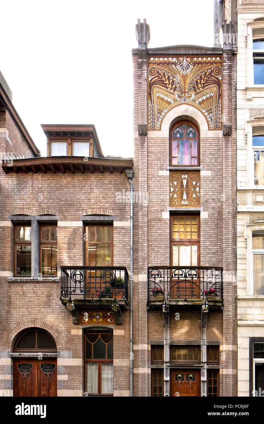 Albert maison-atelier Cortvriendt, (1900), 6-8, Rue de Nancy, Brüssel, Belgien, c 2014-2017. Artist: Alan John ainsworth. Stockfoto