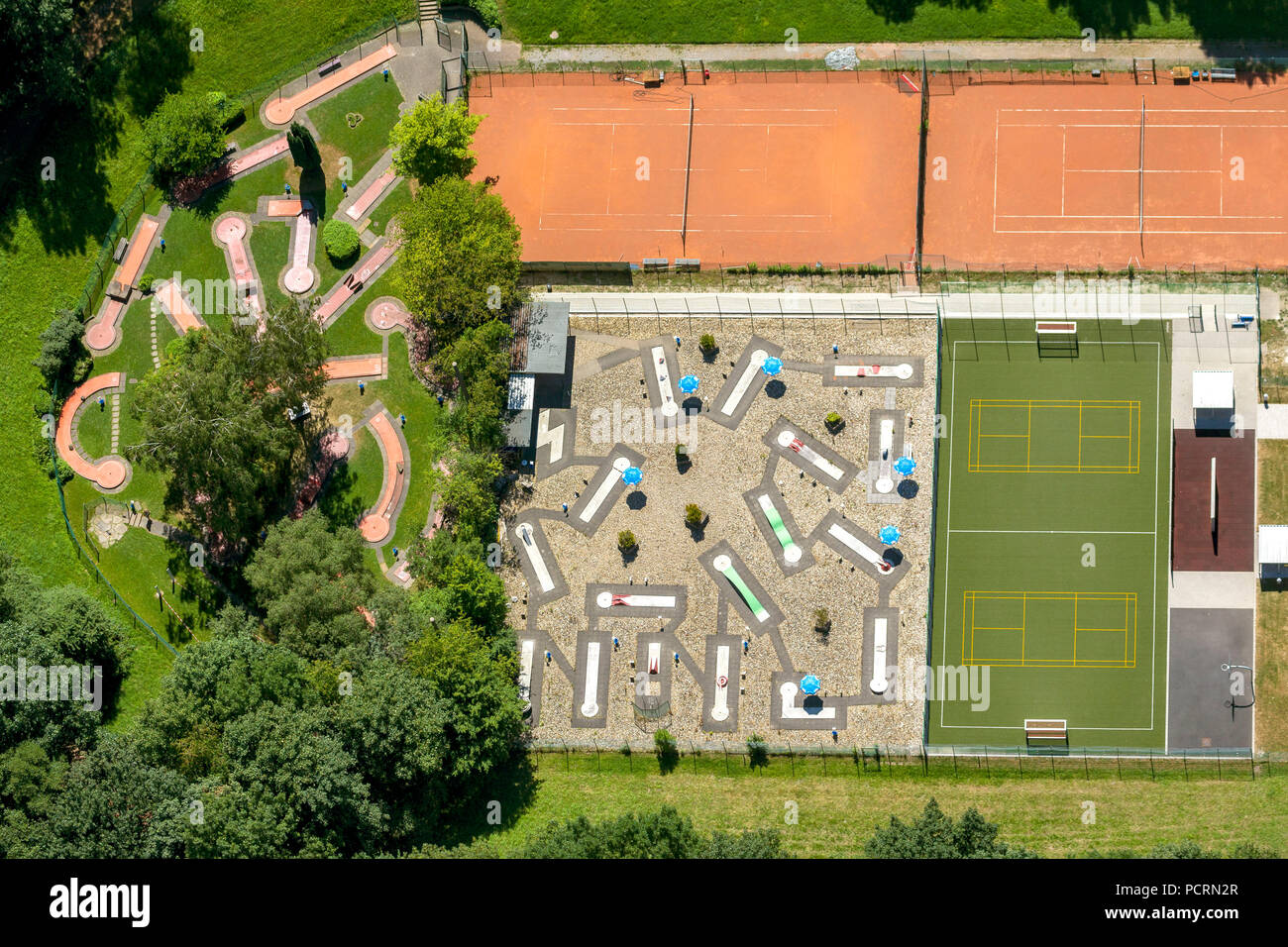Sportpark Wanne, Minigolf, Luftaufnahme von Herne Stockfoto