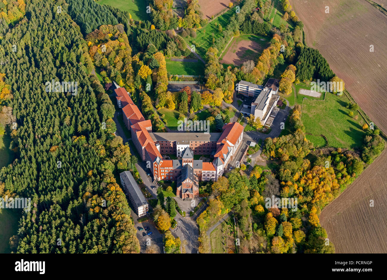 Luftbild, Arnold Janssen Gymnasium, Missionshaus St. Wendel, Steyler Missionare SVD, Abbey Park, Sankt Wendel, Saarbrücken, Saarland, Deutschland, Europa Stockfoto