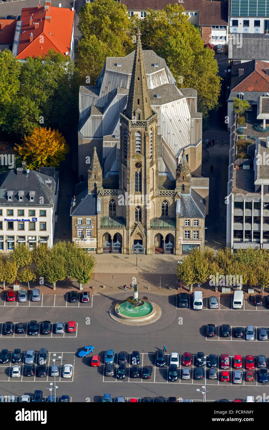 Luftaufnahme, Großer Markt, St. Ludwig Katholische Kirche, Mitte
