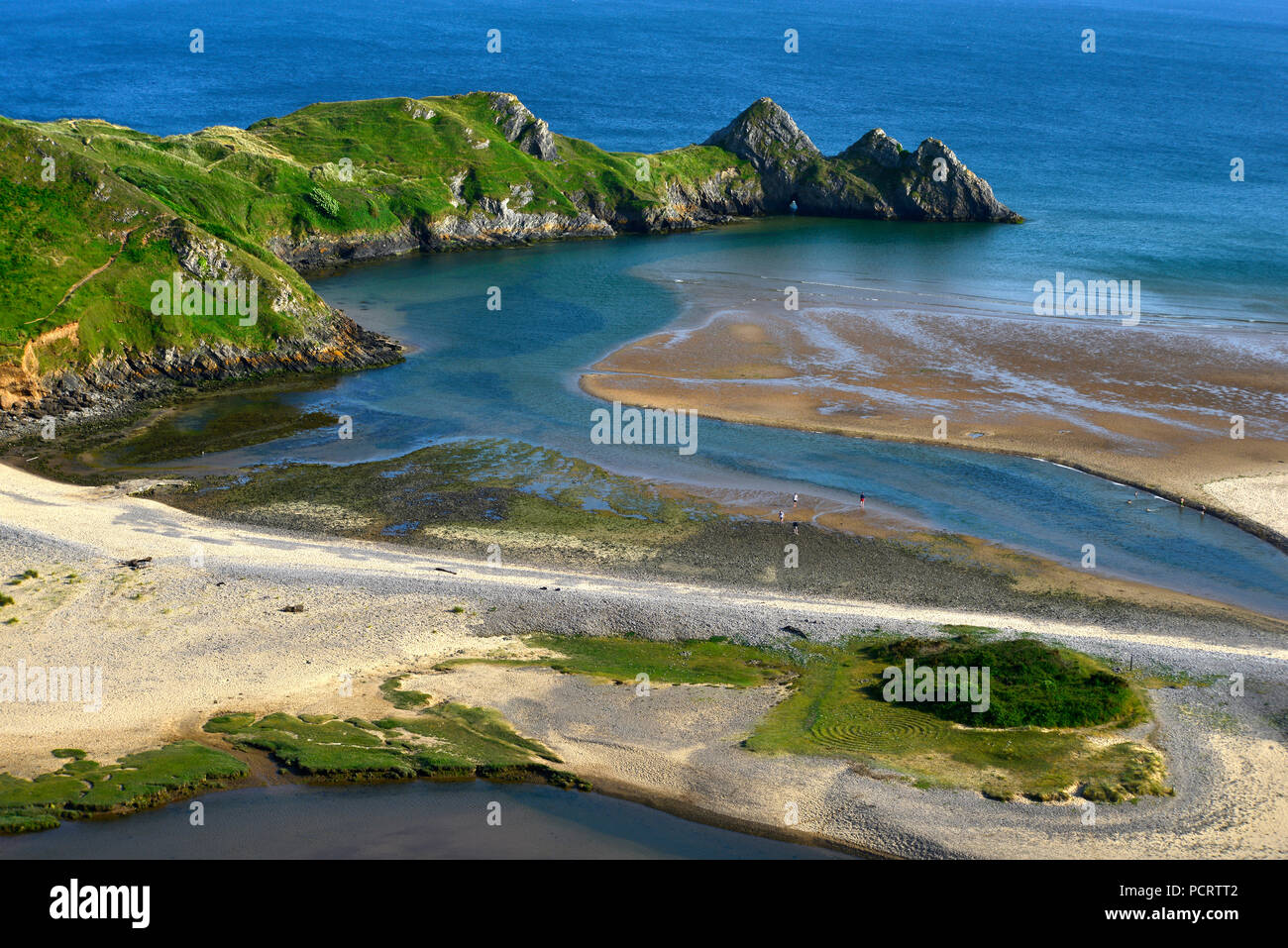 Three Cliffs Bay und Strand, das Gower, South Wales (6) Stockfoto