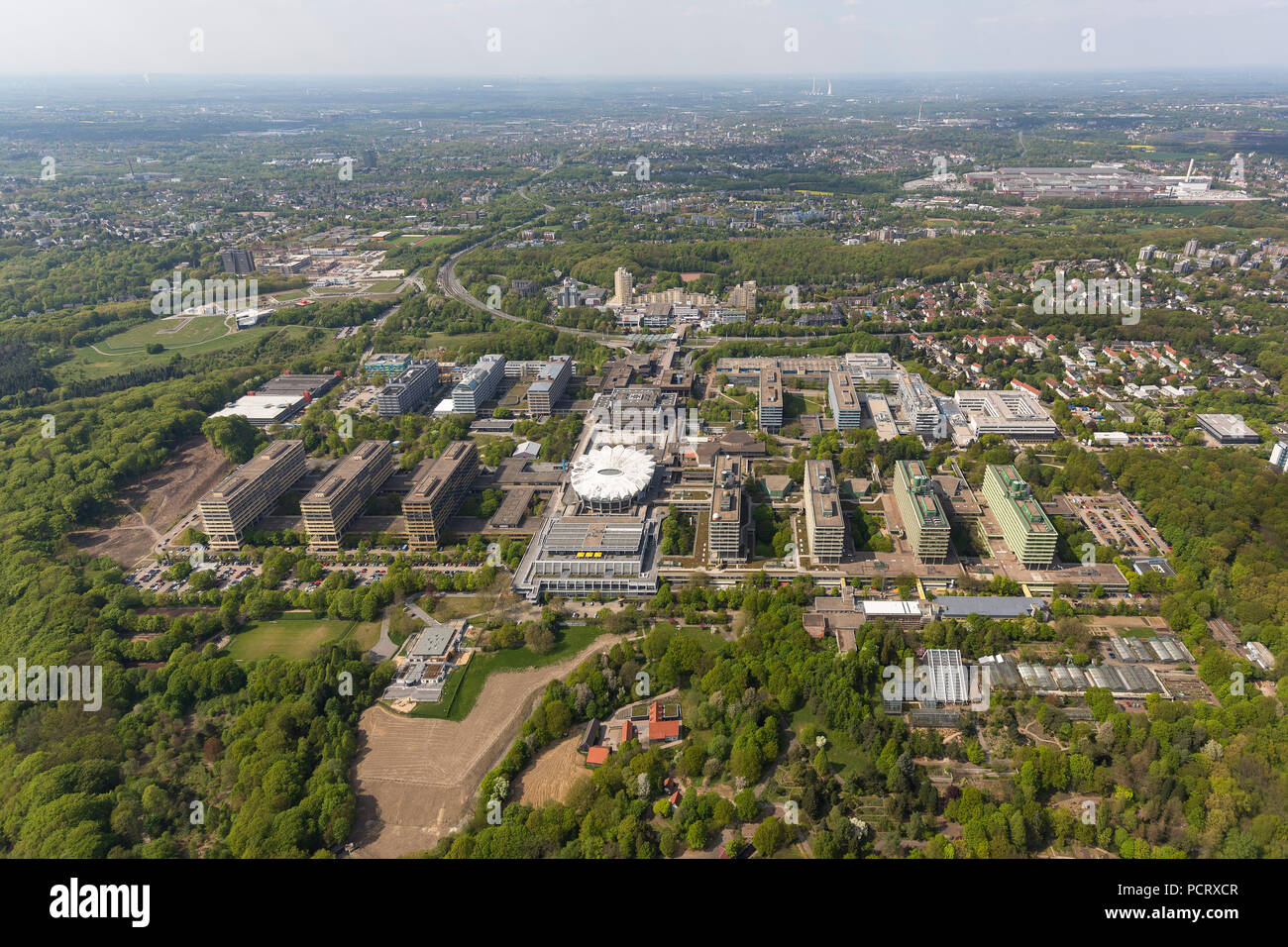 Biomedizin Zentrum an der Ruhr-Universität Bochum, RUB, Luftaufnahme von Bochum Stockfoto