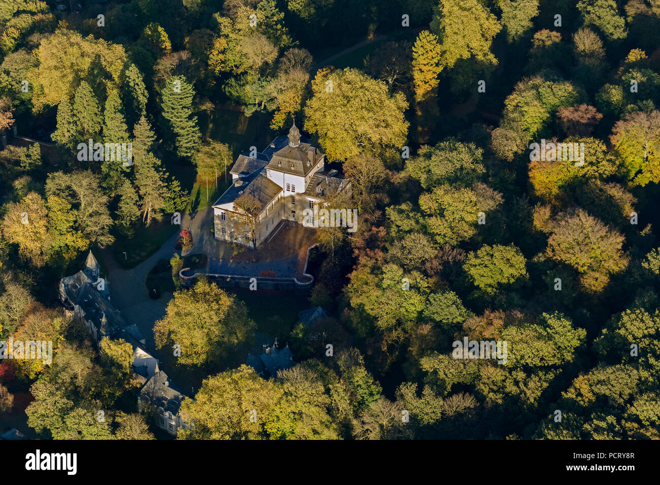 Luftbild, Eller, Eller Schloss, Eller Haus, Gärten von Schloss Eller