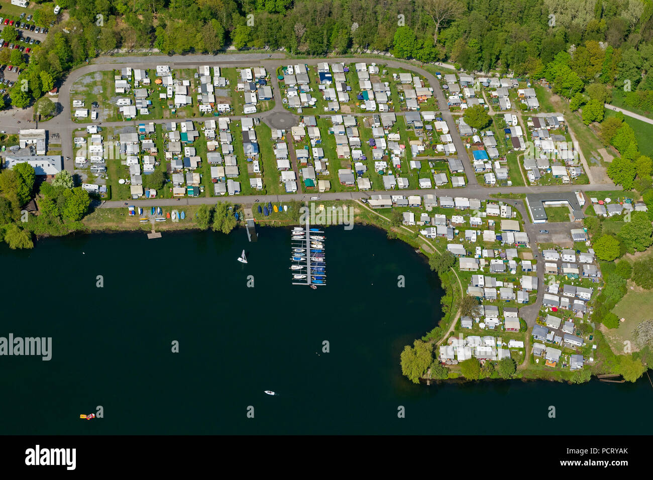 Unterbacher See, Unterbach, Luftbild, Stadtteile von Düsseldorf