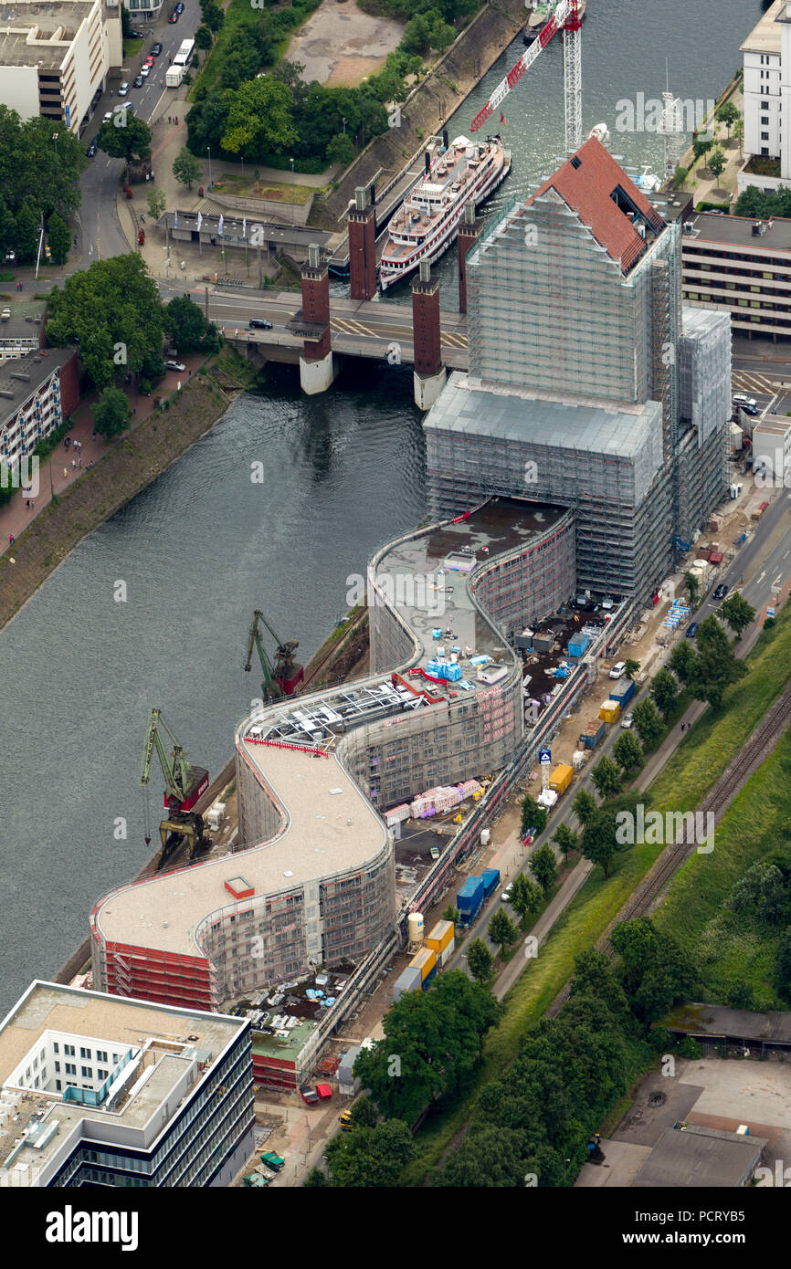 Luftbild, Staatsarchiv Nordrhein-westfalen, Duisburg, Ruhrgebiet, Nordrhein-Westfalen, Deutschland, Europa Stockfoto