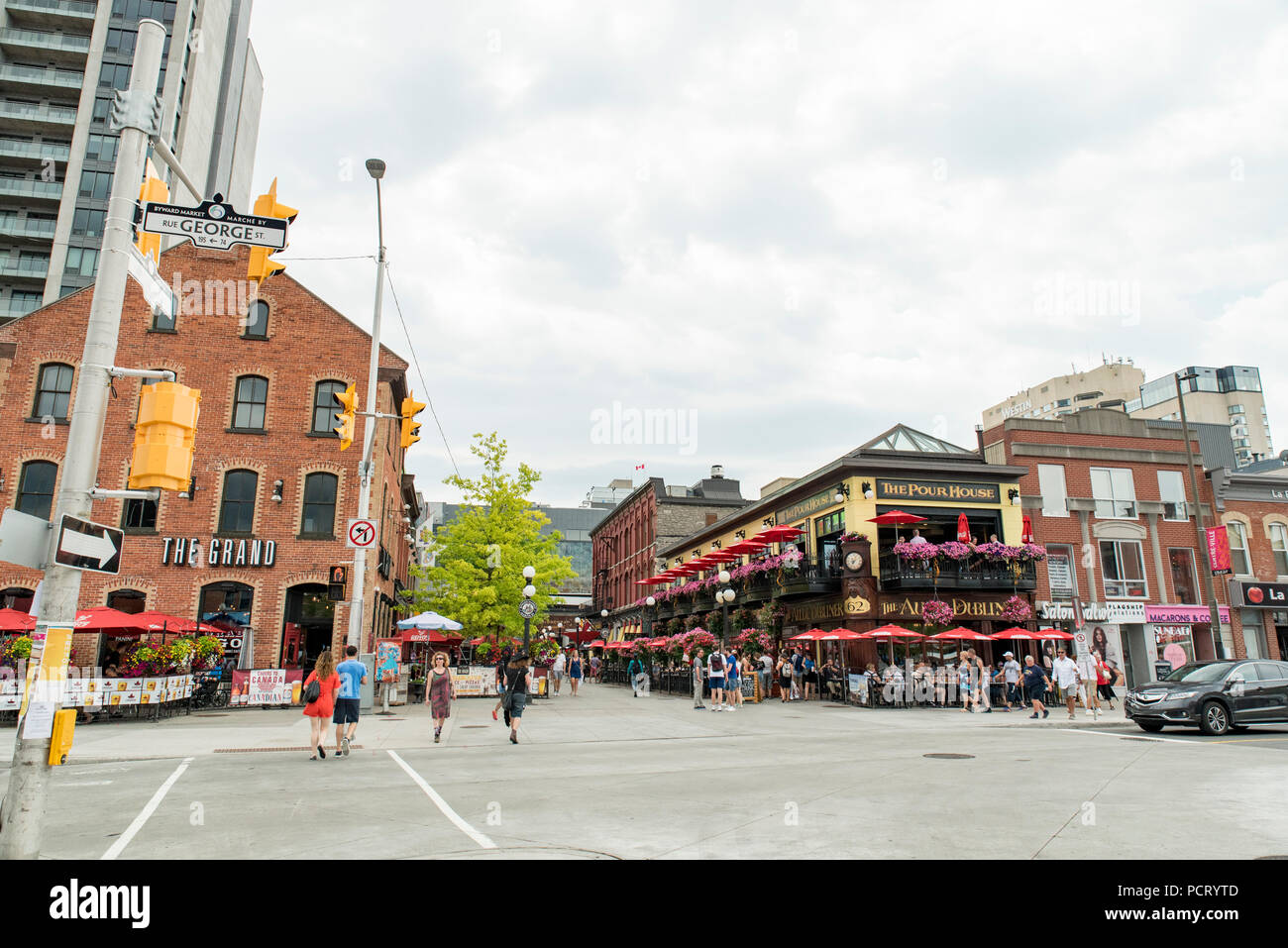 Ottawa, Ontario, Kanada. In Byward Market District im Süden an der Kreuzung der William Street mit George Street. Stockfoto