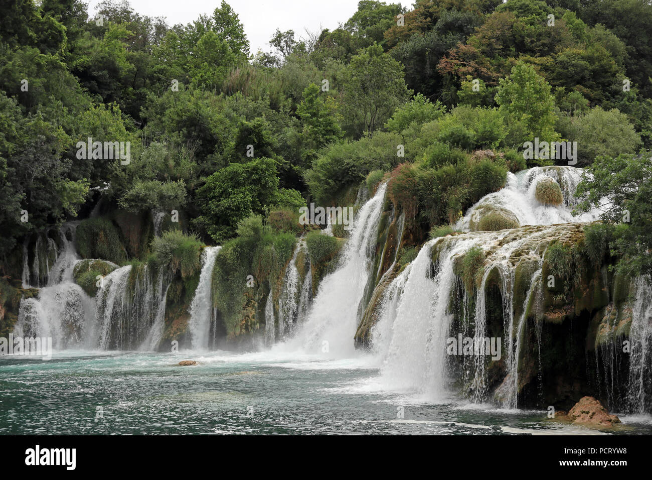 Roski Wasserfall, Nationalpark Krka, Kroatien Stockfoto