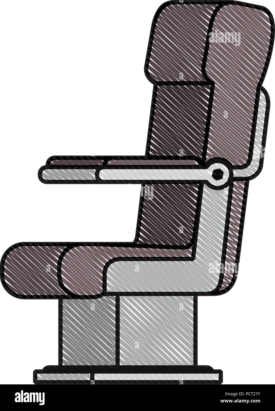 Flugzeug-Stuhl-isoliert-Ikone Stock Vektor