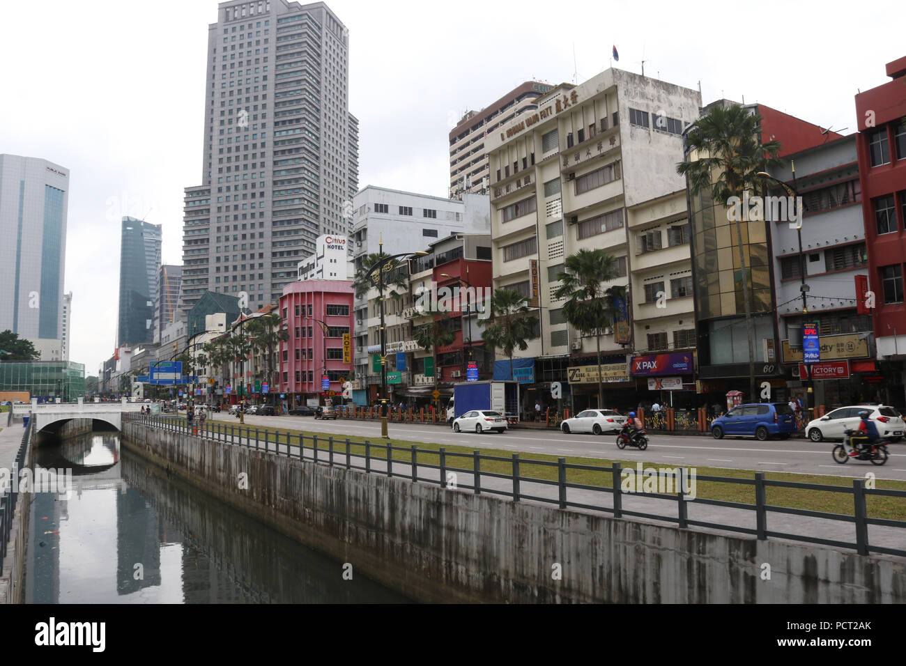 Jalan Wong Ah Fook, Johor Bahru, Malaysia. Stockfoto