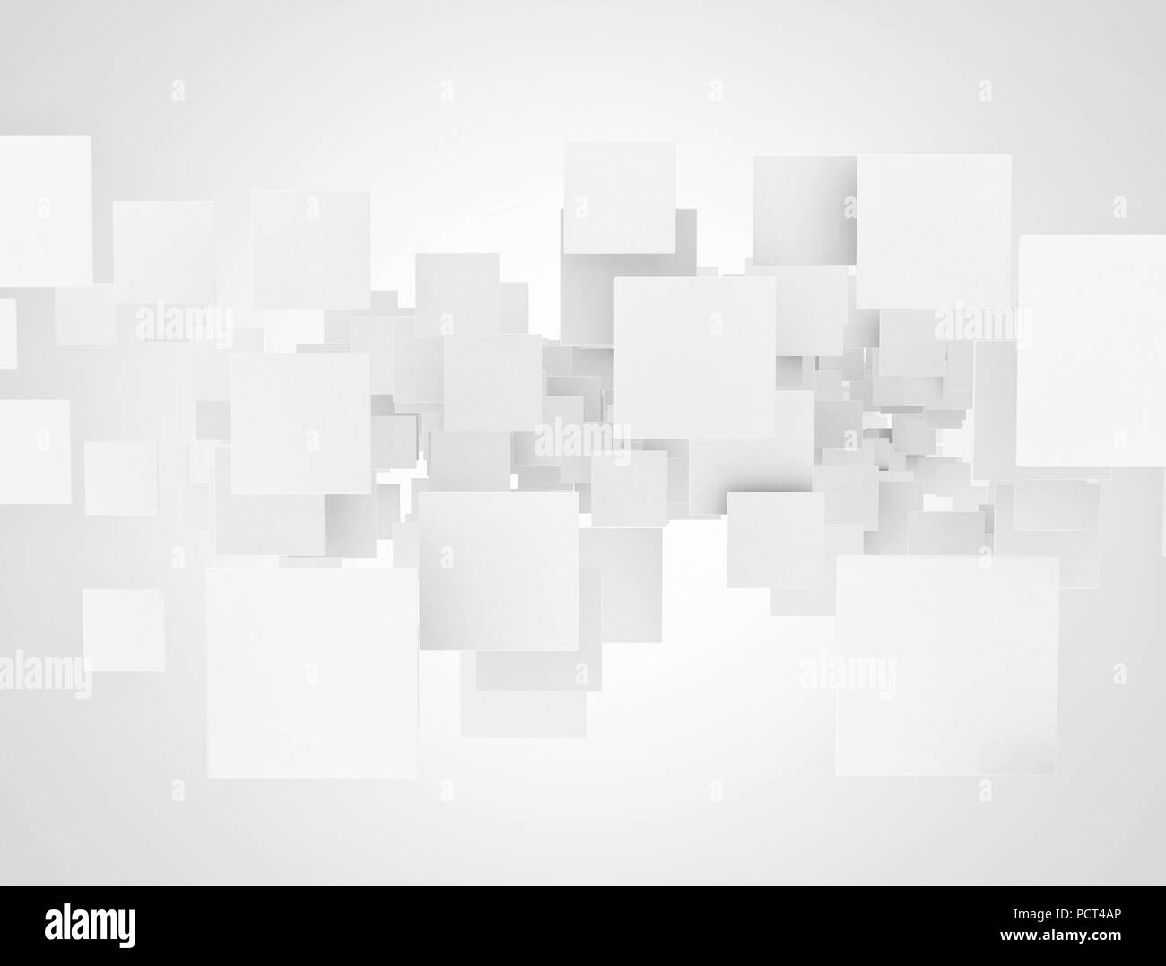 Weiß überlappende leere Quadrate Stockfoto