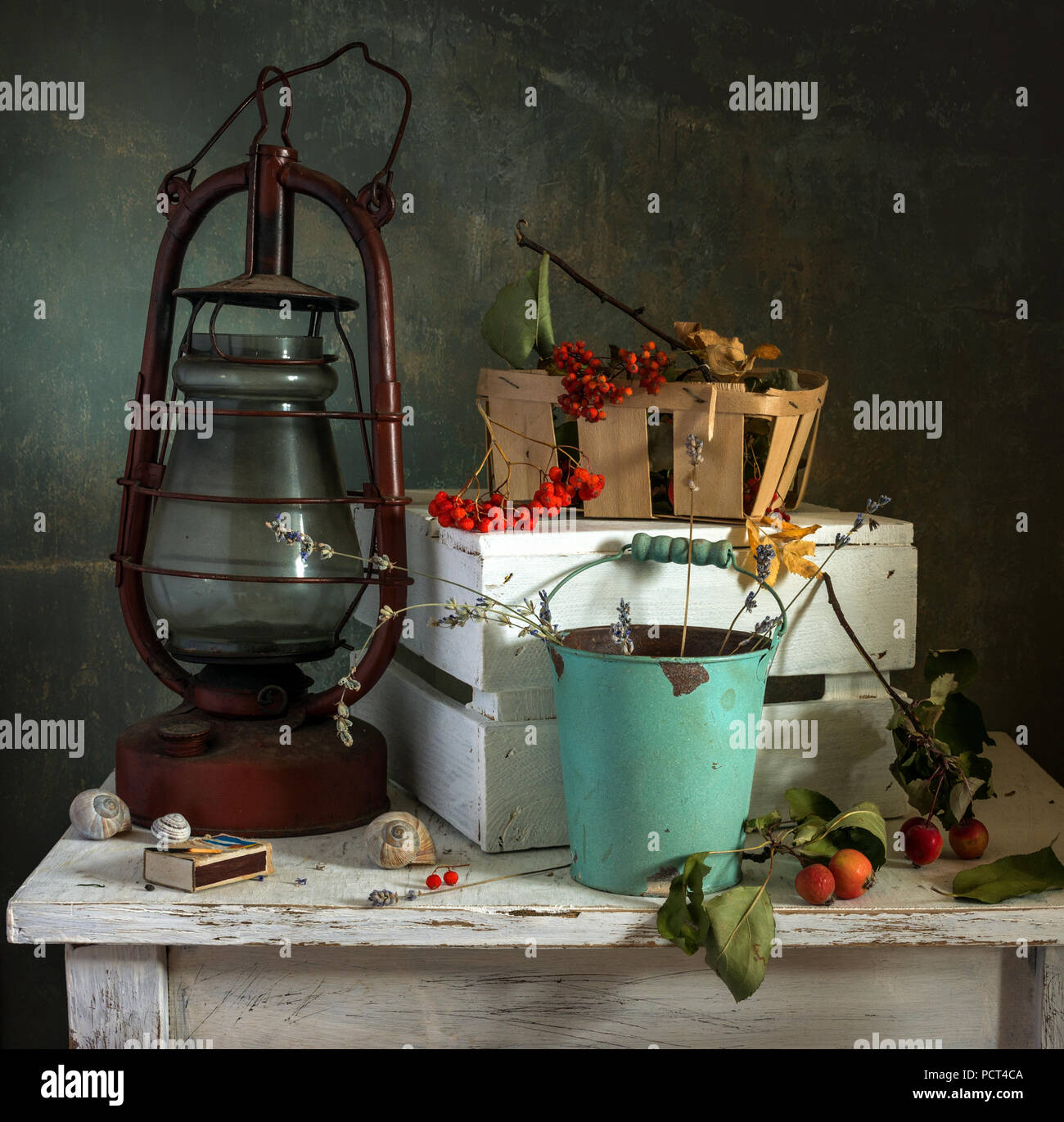 Stillleben mit alten Sachen. Jahrgang. Retro. Stockfoto