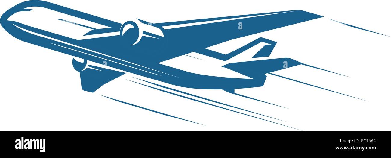 Flugzeuge, Flugzeug, Fluggesellschaft, Logo oder Label. Reise, Flugreisen, airliner Symbol. Vector Illustration Stock Vektor