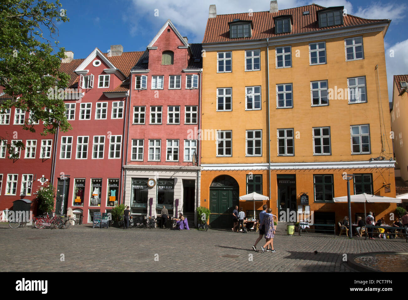 Peder Oxe Restaurant und Shop; Lupazak Grabrodretorv Square; Kopenhagen; Dänemark Stockfoto