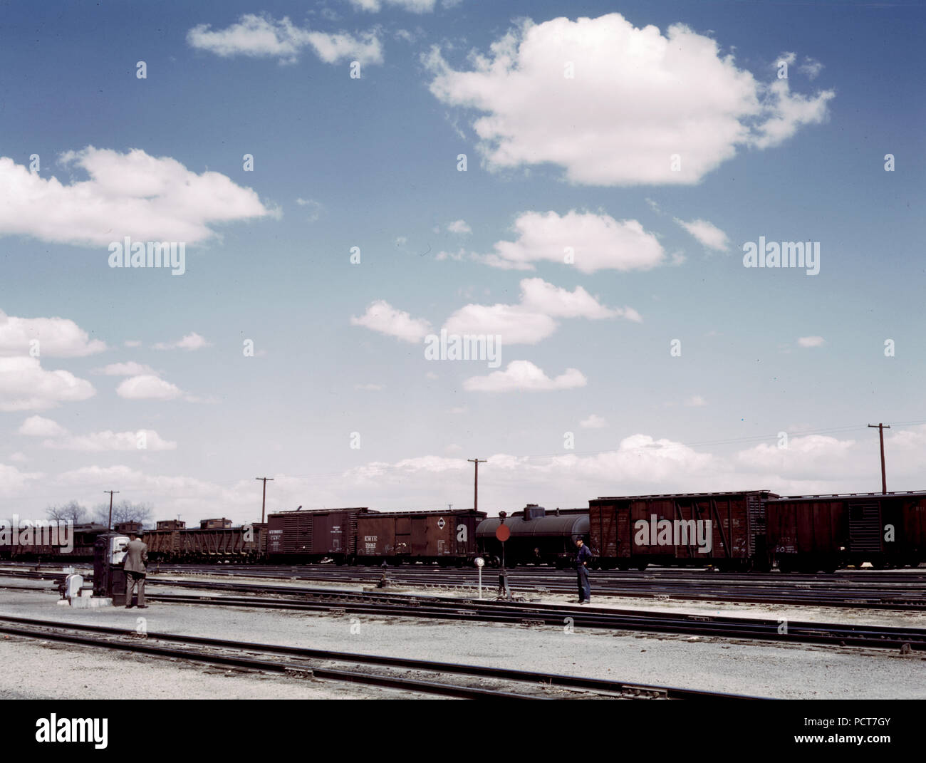 In den Santa Fe R.R. Yards, Belen, N [ew] Mex [ico März 1943 Stockfoto