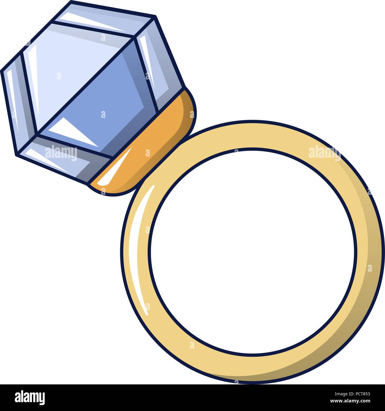 Diamond Ring Symbol, Cartoon Stil Stock Vektor