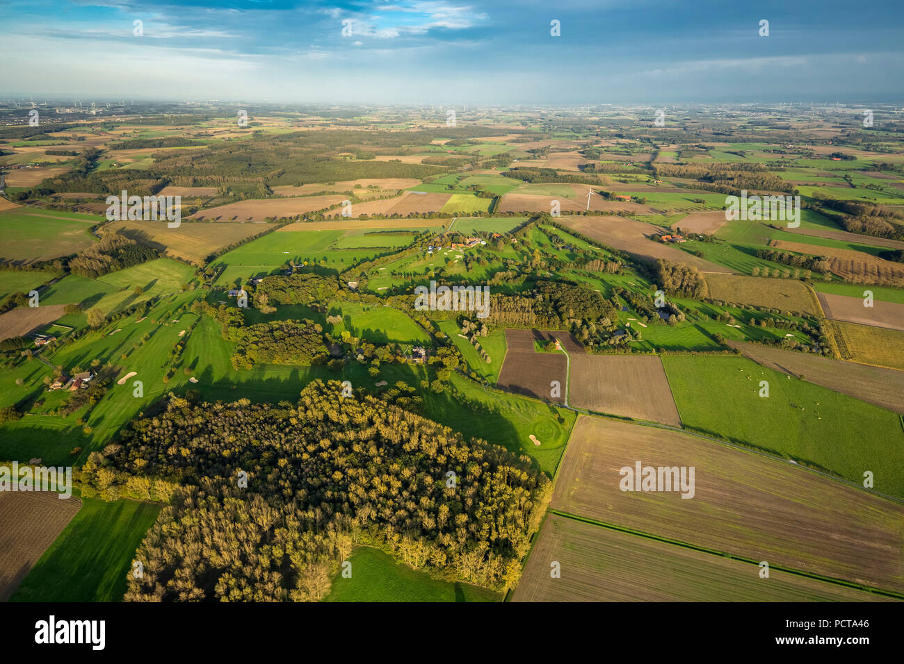 Golfplatz, Lippetal Stahlberg Golf Club, grünen, Auffahrten, Lippetal, Ruhrgebiet, Nordrhein-Westfalen, Deutschland Stockfoto