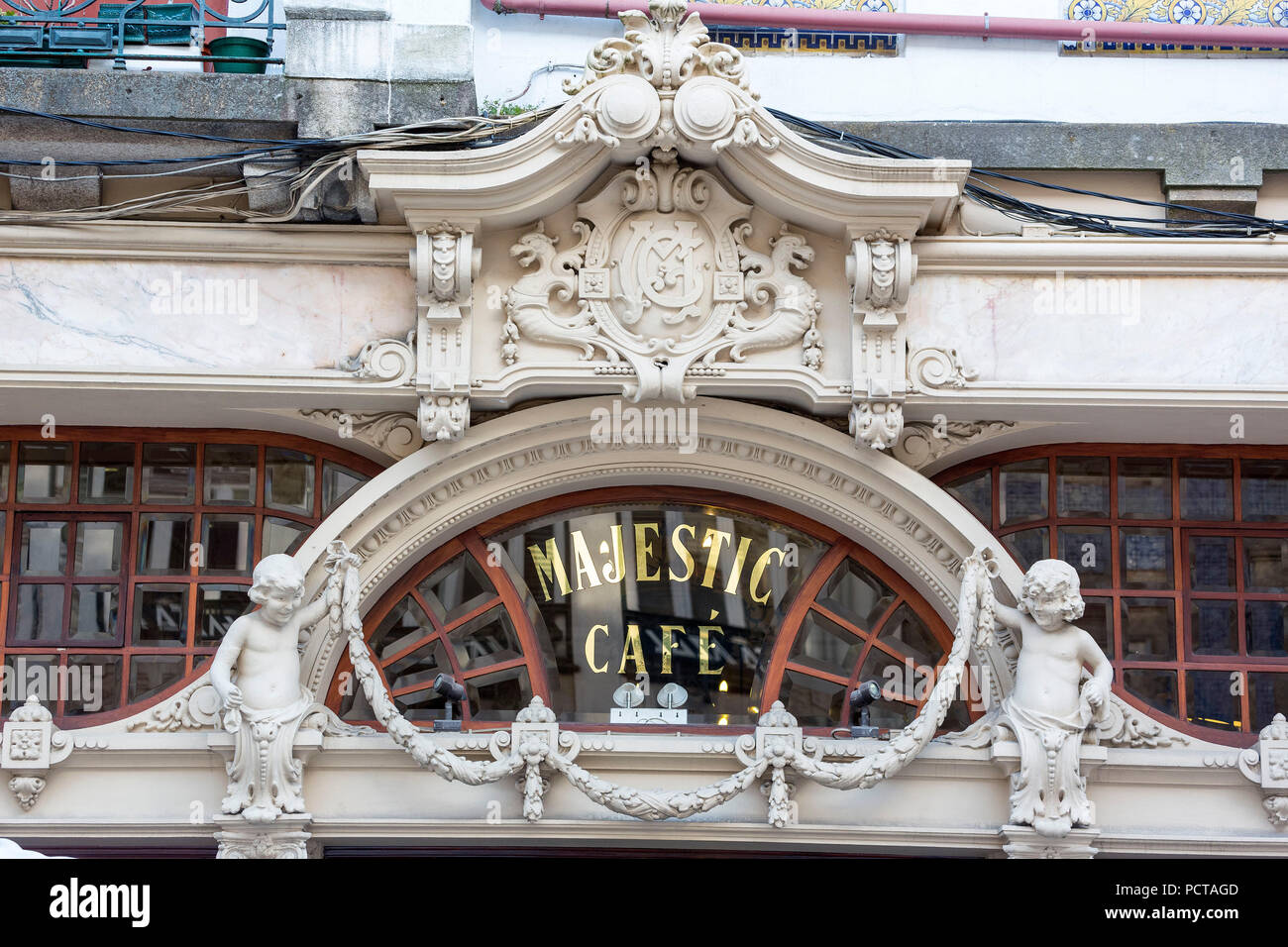 Das Café Majestic, Jugendstil Café, Taverne, Restaurant, Oporto, Distrikt Porto, Portugal, Europa Stockfoto