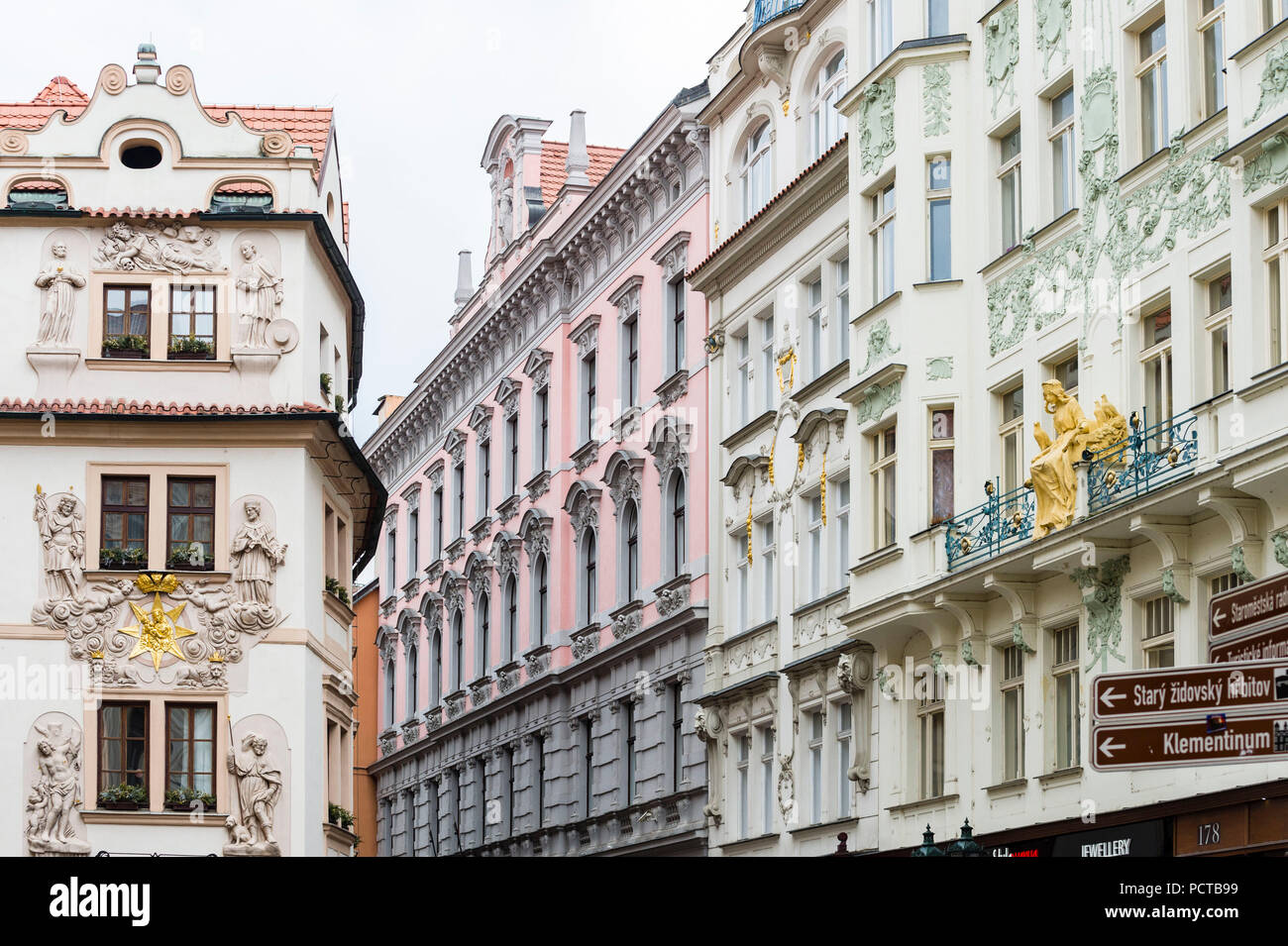 Tschechische Republik, Prag, Altstadt, historische Häuser Stockfoto