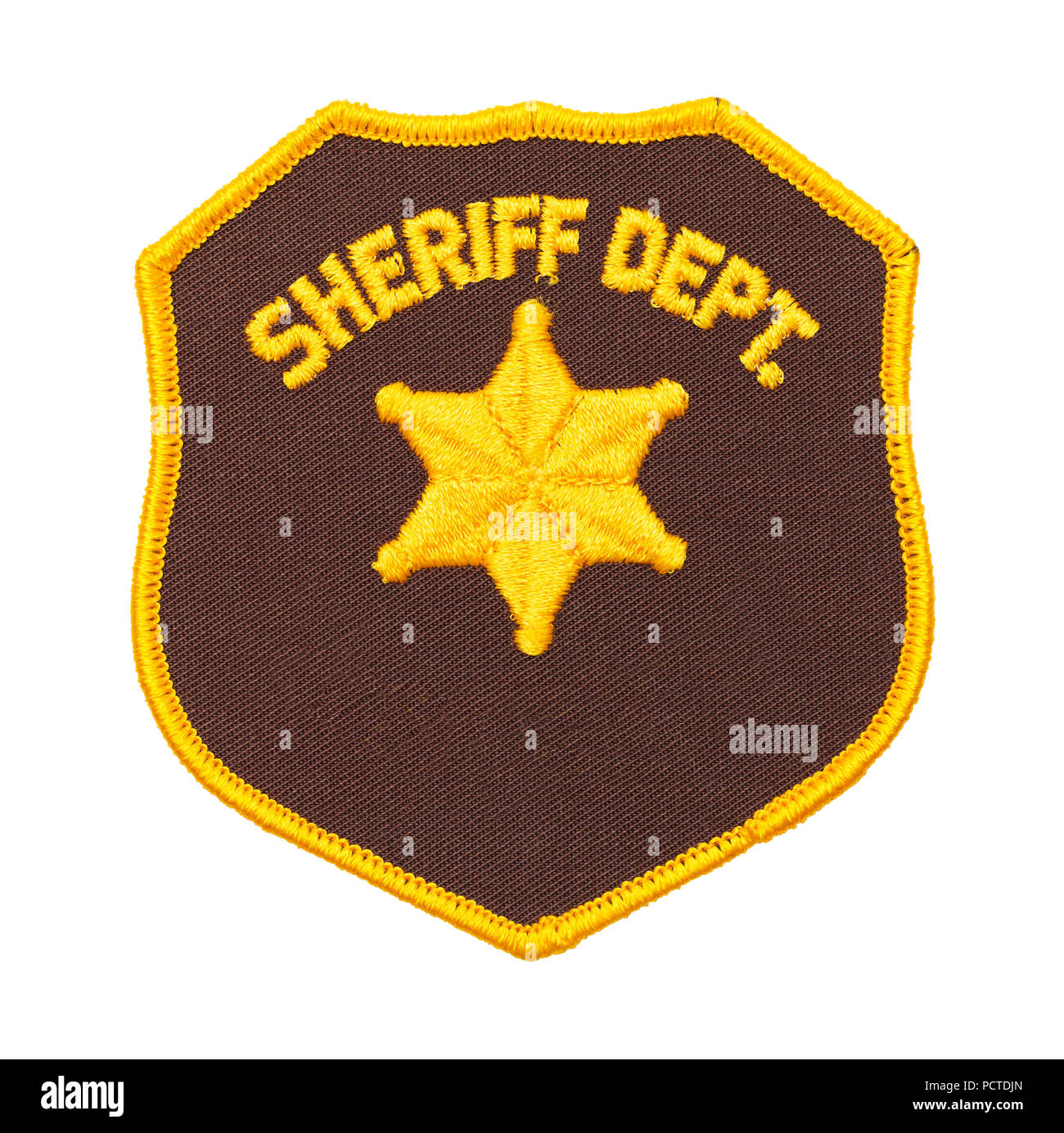 Fabric einheitliche Sheriff Dept Patch isoliert auf weißem Hintergrund. Stockfoto